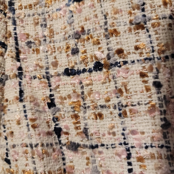 ANN TAYLOR Multicolor Tweed Double-Breasted Blazer Size 8 - Picture 4 of 10